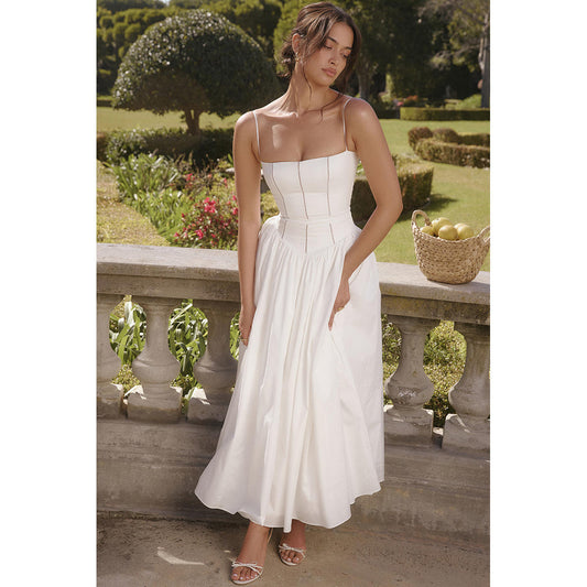 Peachy Elise Corset Midi Dress