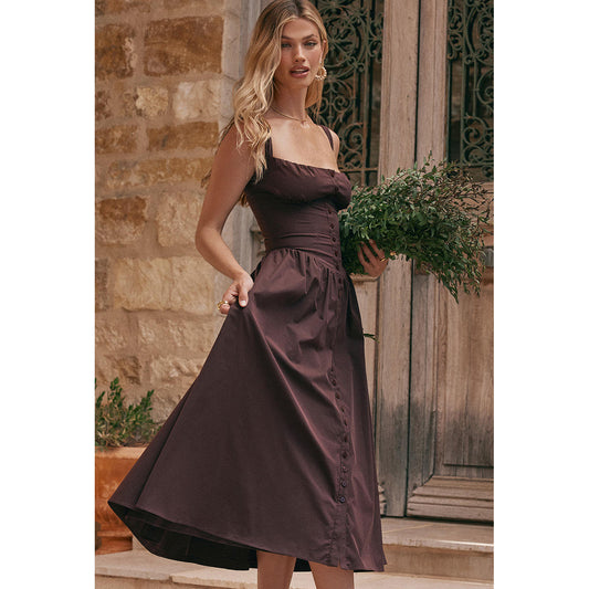 Peachy Amara Button Midi Dress