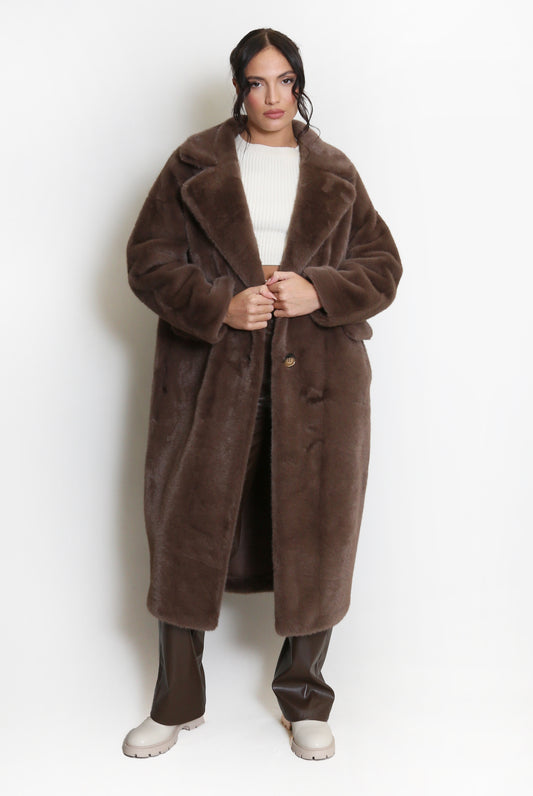 Luxe Plush Faux Fur Longline Coat