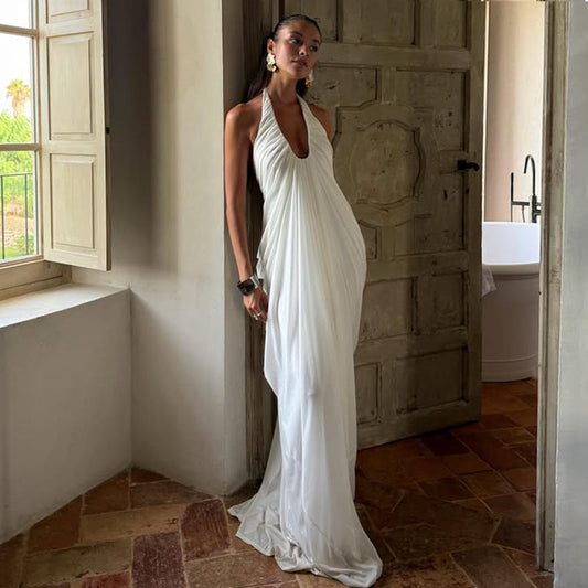 Peachy Selene Halter Maxi Dress