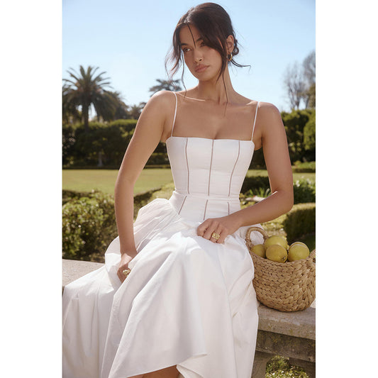 Peachy Elise Corset Midi Dress