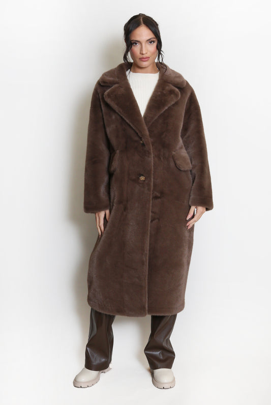 Luxe Plush Faux Fur Longline Coat